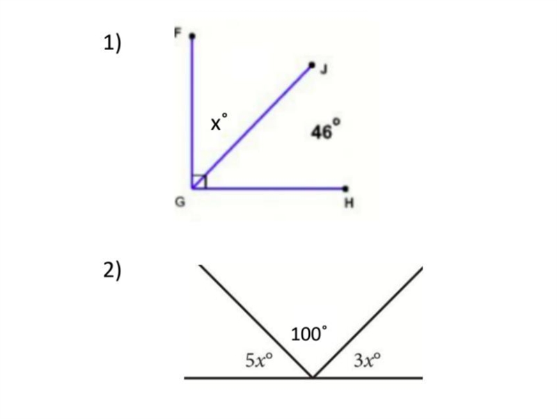 Solve x and find the missing angles-example-1