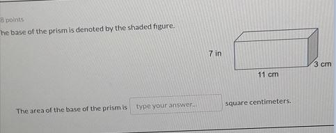 The base of the prism is denoted by the. shaded figure-example-1