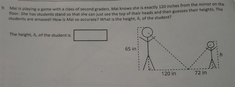 Mai is playing a game with a class of second graders. Mai knows she is exactly 120 inches-example-1