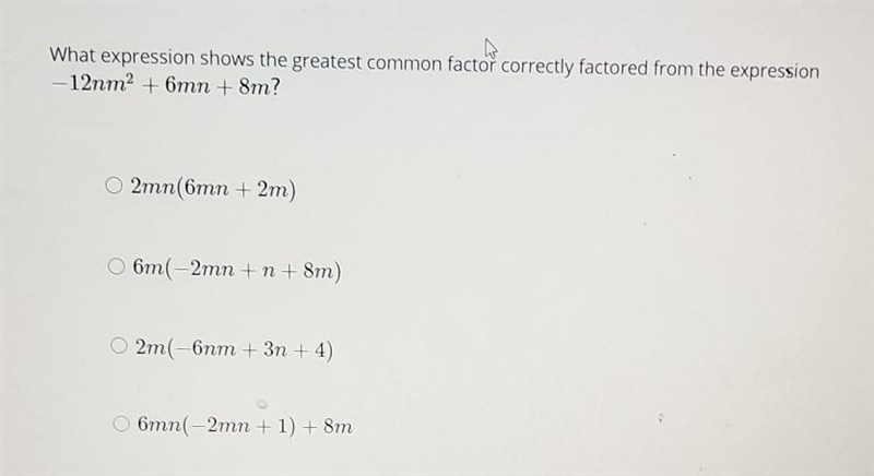 What expression shows the greatest common factor correctly factored from the expression-example-1