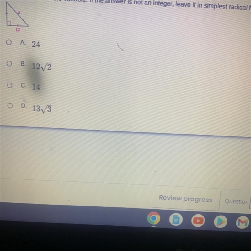 Find the value of the variable if the answer is not an integer leave it in its simplest-example-1