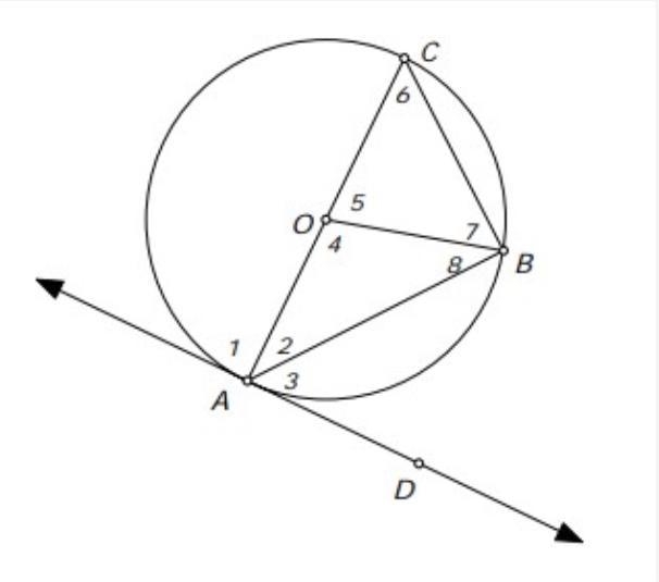 Given circle O with diameter AC, tangent AD, and the measure of arc BC is 74 degrees-example-1