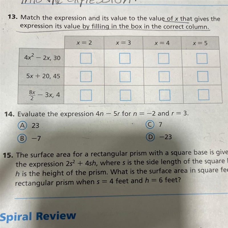 PLEASE HELP IM SCREWED Number 13 and 15-example-1