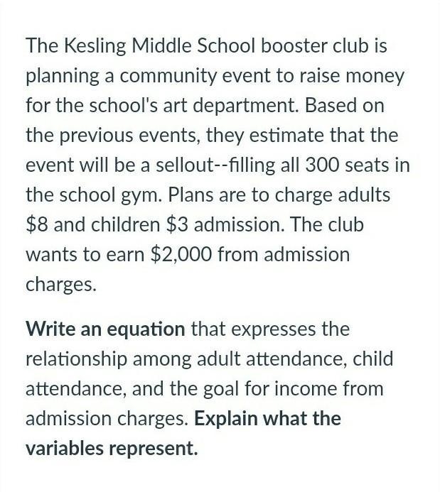 Write an equation and explain what the variables represent, please help.-example-1