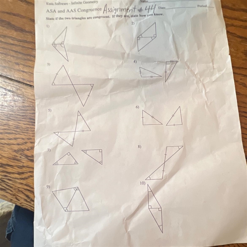 ASA and AAS Congruence State if two triangles are congruent. If they are, state how-example-1