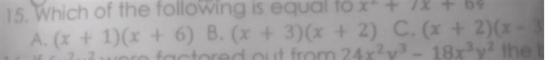 Which of the following is equal to x²+ 7x + 6?-example-1