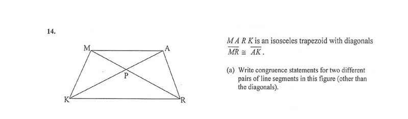 Write congruence statements for two different pair of line segments (other than the-example-1