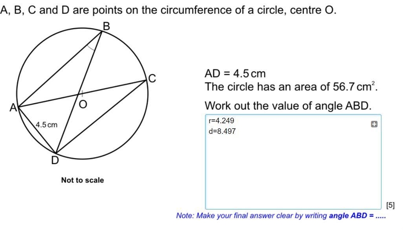 So far, I got 2 out of 5 for finding the radius but I don't know the rest-example-1