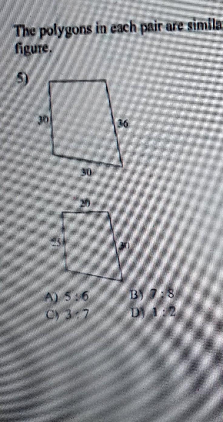 Find the scale factor of the smaller figure to the larger figure. Please get it ASAP-example-1