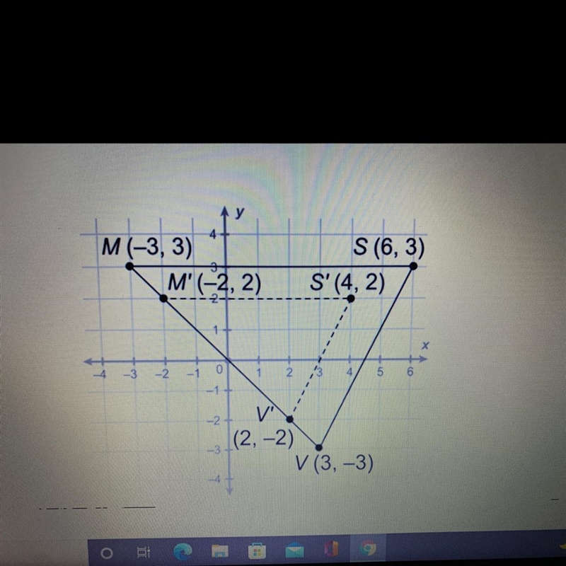 This is the same dilation that you use in question three. What scale factor was used-example-1