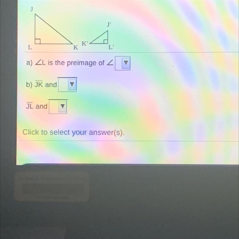 In the diagram the smaller triangle is an image of the larger triangle. a) Name the-example-1