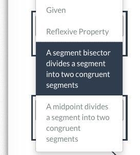 Given AC‾AC bisects ∠BCD∠BCD, complete the flowchart proof below. Note that the last-example-3