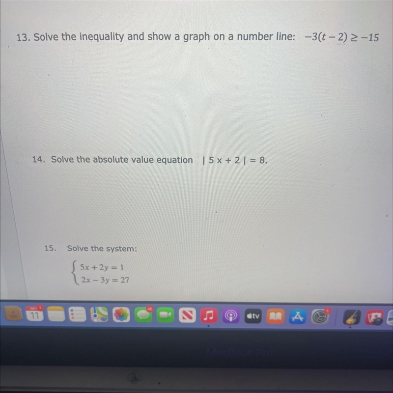 13. Solve the inequality and share a graph on a number line-example-1