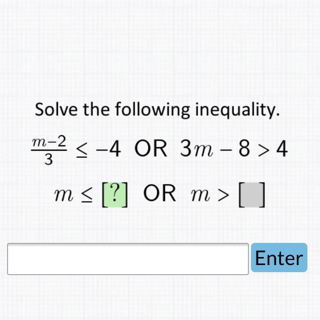 Solve the following inequality: ALGEBRA 1-example-1