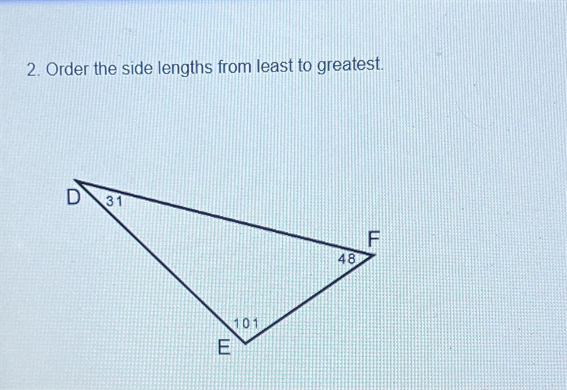 Hi please order the side lengths from least to greatest thank you-example-1