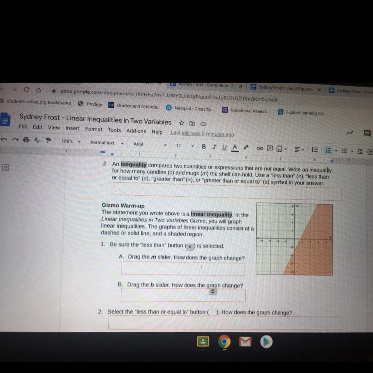 An inequality compares two quantities or expressions that are not equal. Write an-example-1