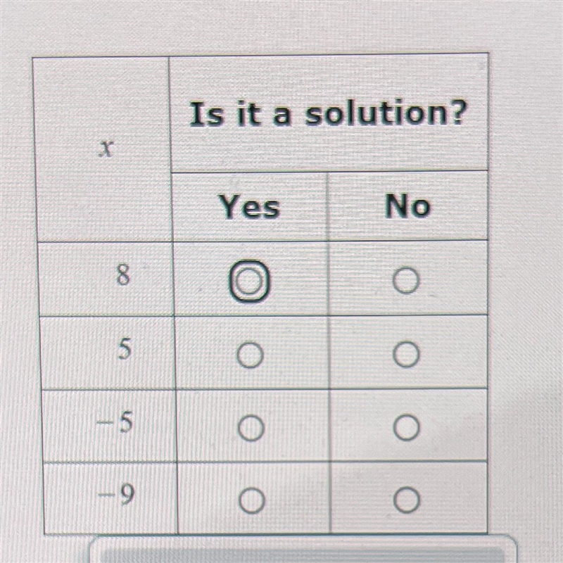 For each value of », determine whether it is a solution to 3 < 2r - 7.-example-1