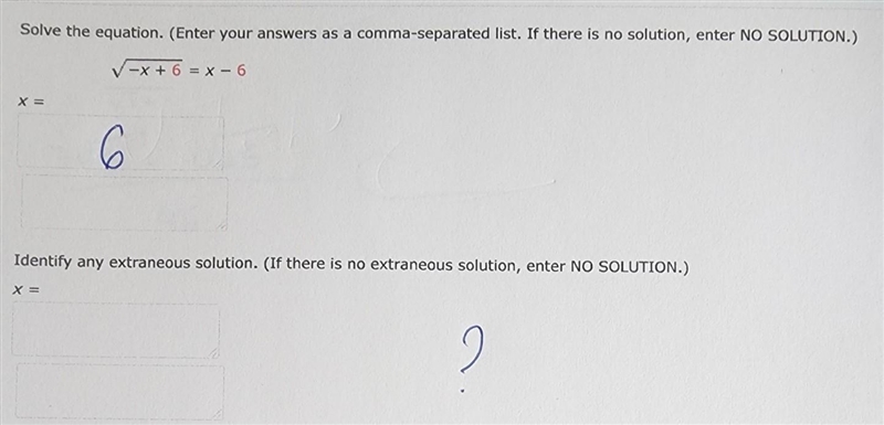 Solve the equation. (Enter your answers as a comma-separated list. If there is no-example-1