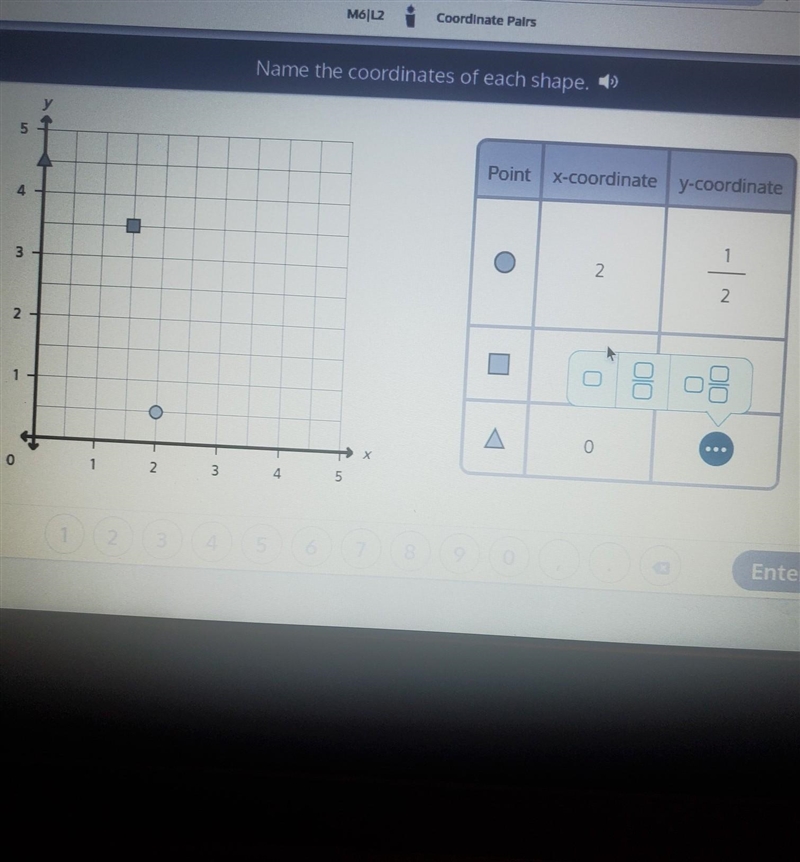 Please help. its on zearn name the coordinates of each shape ​-example-1