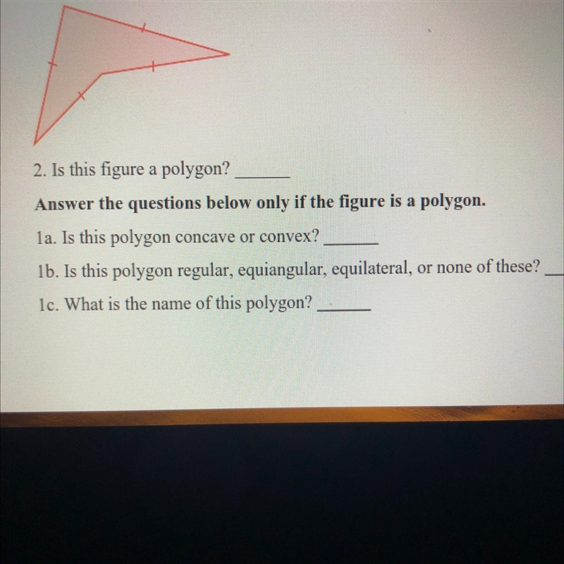 1. Is this figure a polygon?2. Is this polygon concave or convex?3. Is this polygon-example-1