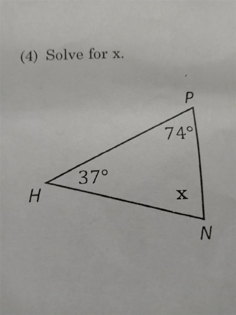 (4) Solve for x. P 740 370 X I I N-example-1