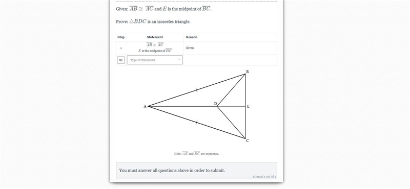 BDC is an isosceles triangle.-example-1