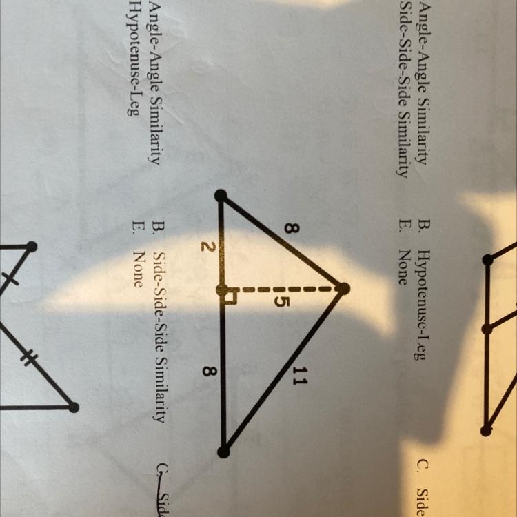 What is the shortcut to prove if the triangles are similar-example-1