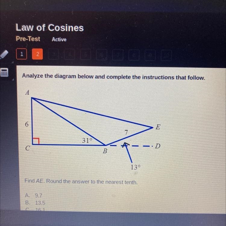 Analyze the diagram below and complete the instructions that follow find AE Round-example-1