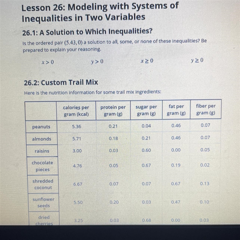 Lesson 26: Modeling with Systems of Inequalities in Two Variables 26.1: A Solution-example-1