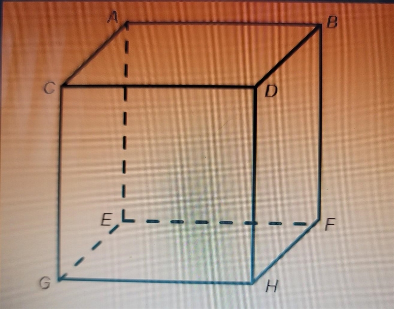 Which is a diagonal through the interior of the cube? BE CF DG GF​-example-1