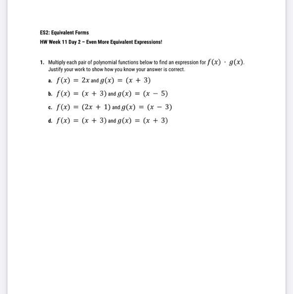 1. Multiply each pair of polynomial functions below to find an expression for f(x-example-1