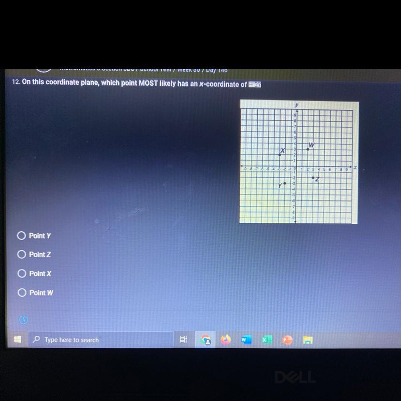 On the coordinate plane which point most likely has an x coordinate of -2-example-1