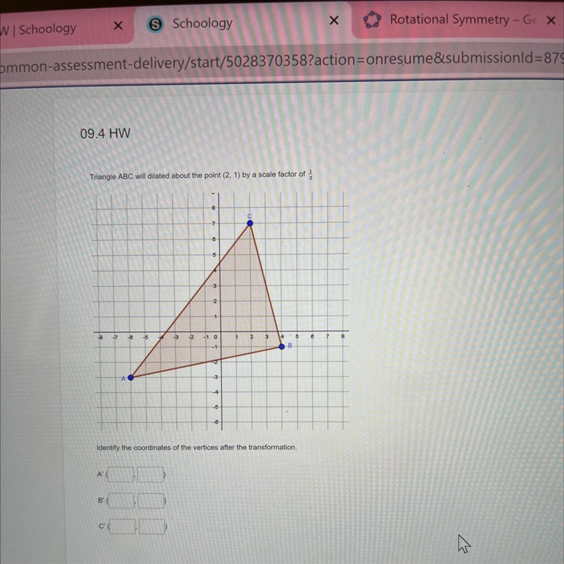 Identify the coordinates of the vertices after the transformation-example-1