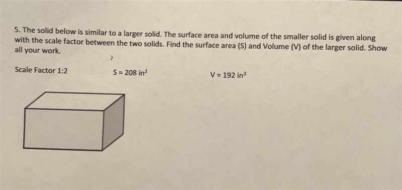 Find the surface area and volume of the large solid.-example-1