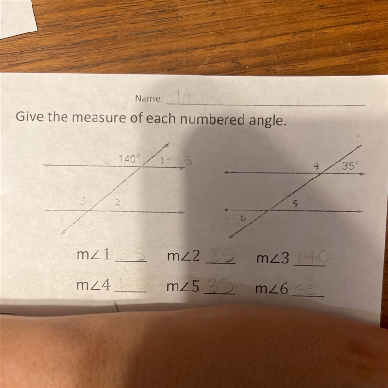 Can someone help with this please. Give the measure of each numbered angle.-example-1