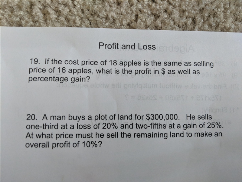 19. If the cost price of 18 apples is the same as selling price of 16 apples, what-example-1