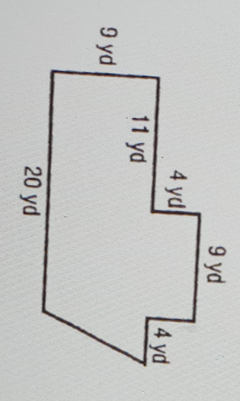 Find the area of the figure.A. 57 square yardsB. 66 square yardsC. 180 square yards-example-1