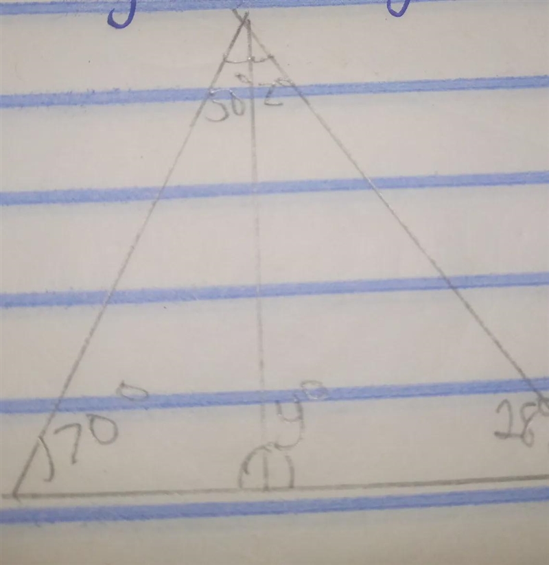 Find the Values of each of the angles marked z and y.Angles given are 70,50 and 28-example-1