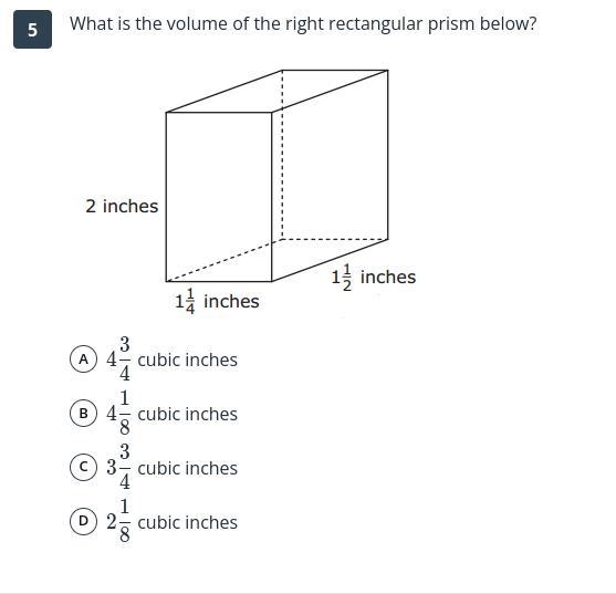 What is the volume of the right rectangular prism below?-example-1