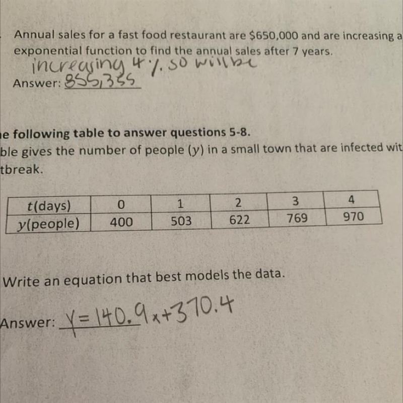 7.Use the model to predict the number of people infected in 15 days.Answer:-example-1