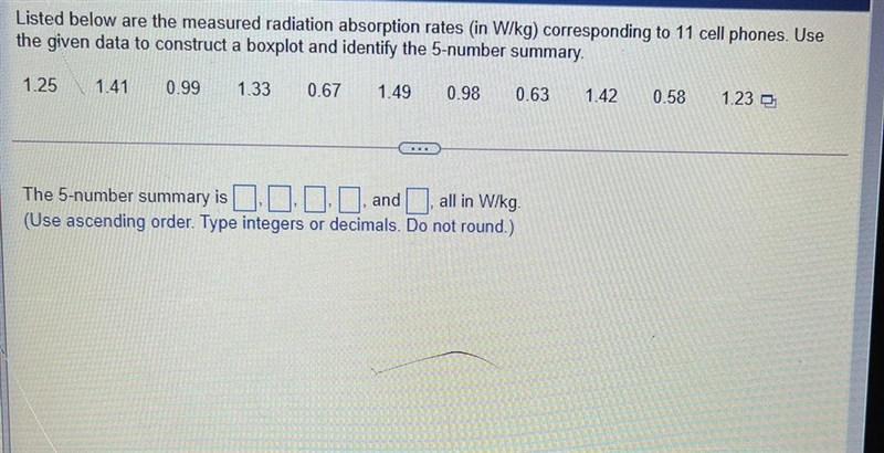 Listed below are the measured radiation absorption rates (in W/kg) corresponding to-example-1