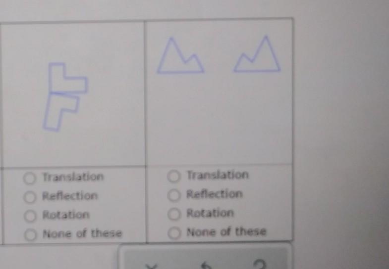 For each pair of figures below, choose how they are related. rs Translation Translation-example-1