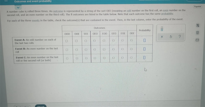 DATA ANALYSIS AND STATISTICS Outcomes and event probability A number cube is rolled-example-1