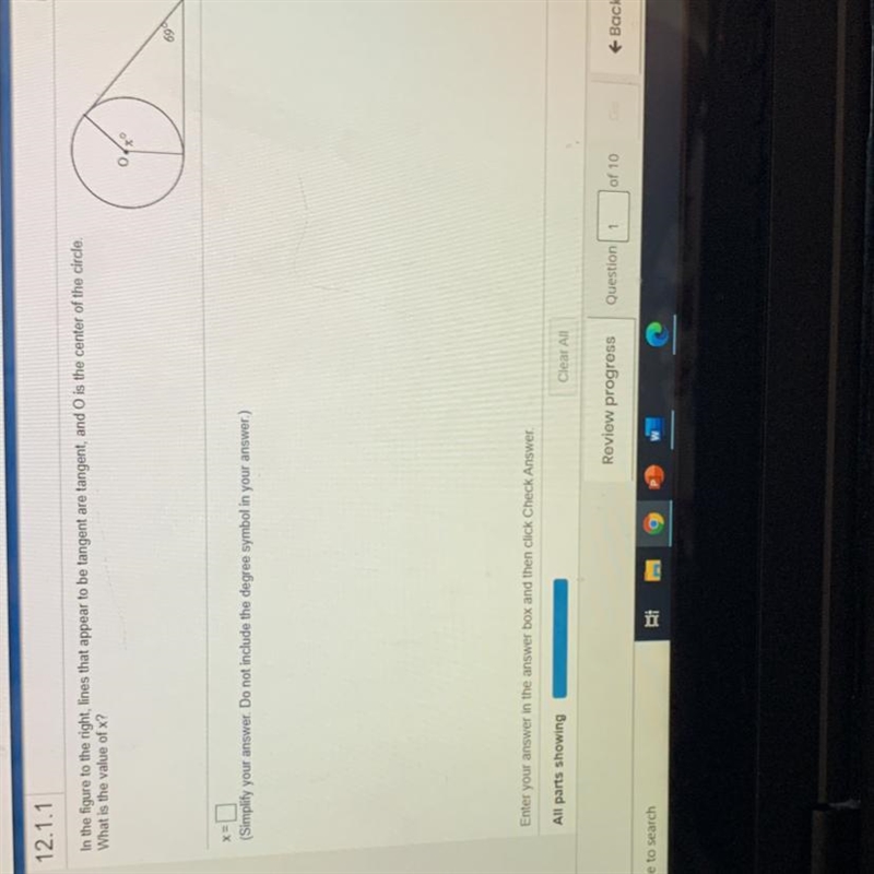 In the figure to the right, lines that appear to be tangent are tangent, and O is-example-1