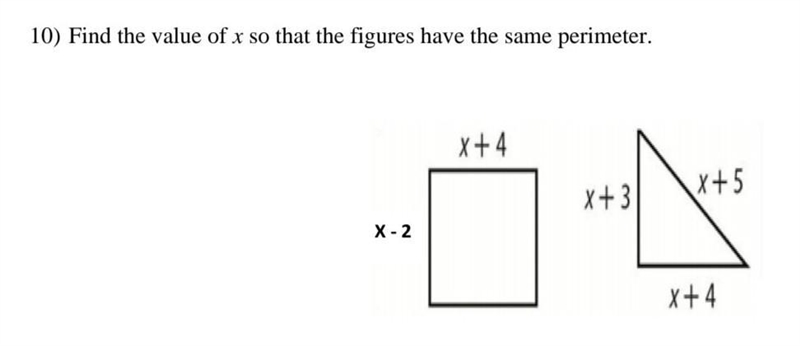 Find the value of x so that the figures have the same perimeter. ​(MARKING AS BRAINS-example-1