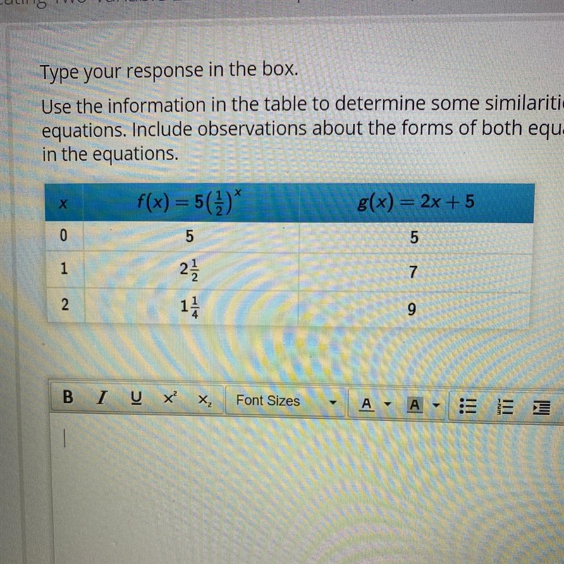 Type your response in the box.Use the information in the table to determine some similarities-example-1