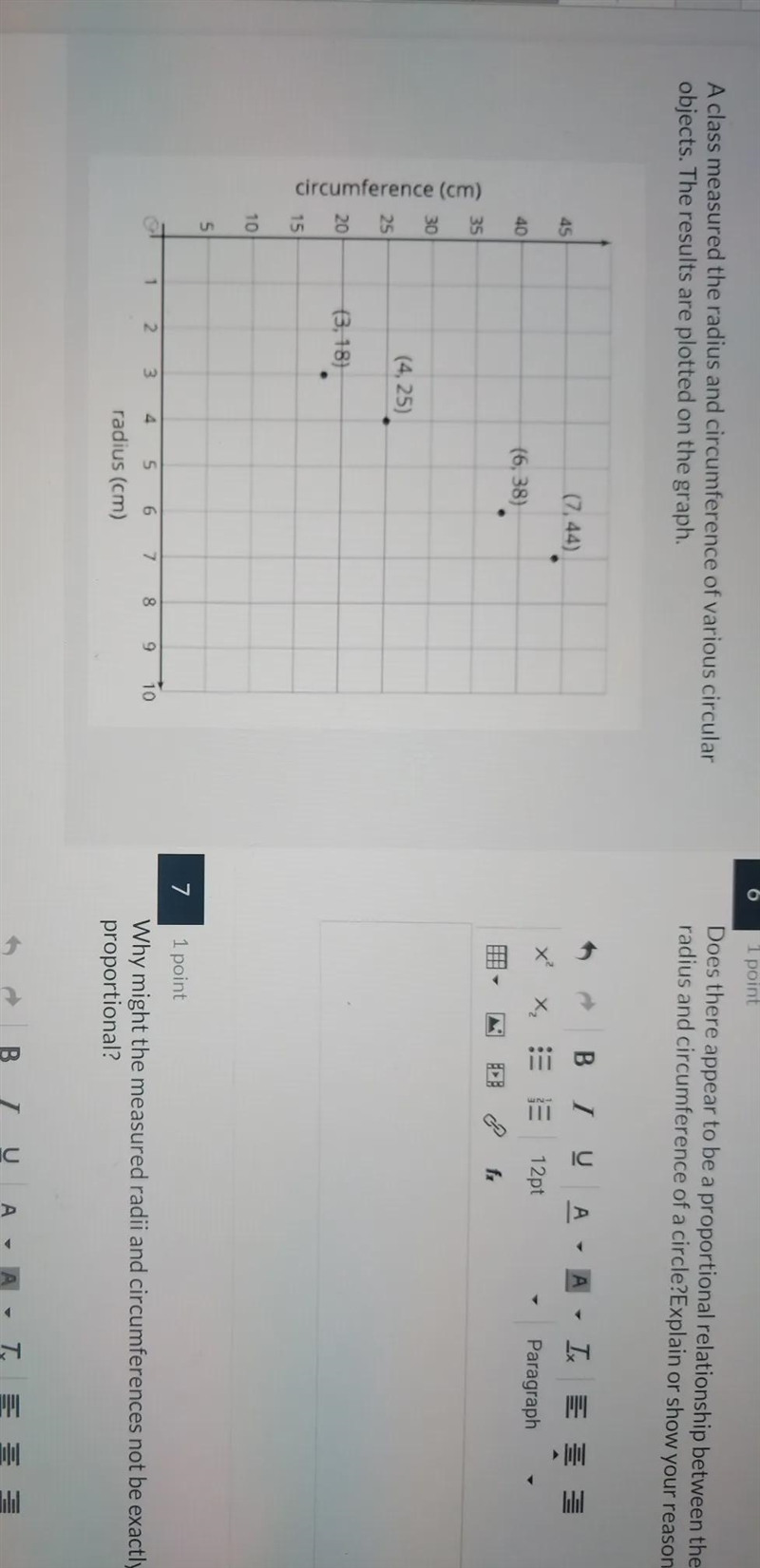 a class measured the radius and circumference of various circular objects the results-example-1