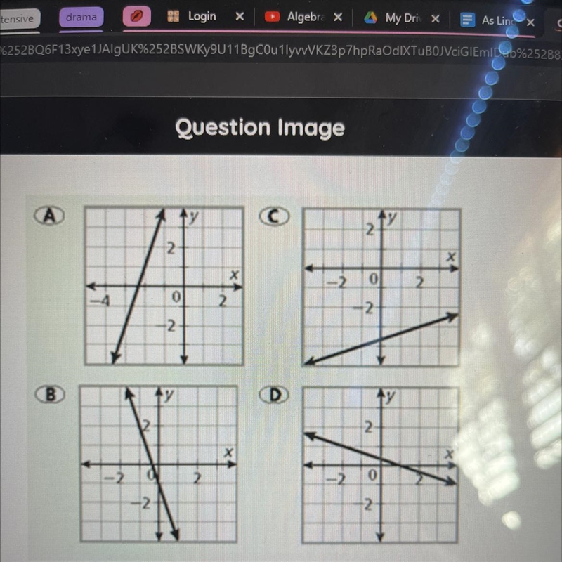 Which of these lines has a slope of 1/3?-example-1