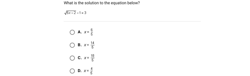 What is the solution to the equation below?A.x = B.x = C.x = D.x =-example-1