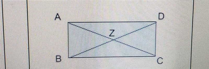 The diagonals of rectangle ABCD intersect at point Z. DZ = x + 6 and AC = 5x + 3. find-example-1